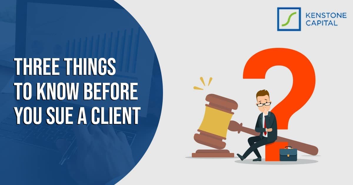 Professional analyzing legal documents before suing a client
